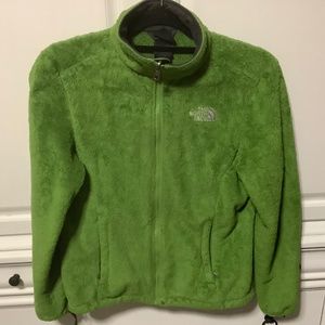 North Face woman’s S/P green zip jacket, preowned